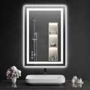26"x38" LED Bathroom Mirror with Lights, Dimmable, Anti-Fog, Lighted Bathroom Vanity Mirror for Wall, Backlit + Front Lit, Memory Function, Shatter-Proof, Tempered Glass