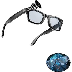 AI Smart Glasses with Camera, 8MP HD AI Smart Glasses, 1920P Video Recording Glasses with Voice Assistant,Real Time Translation, Voice Assistant, Open-Ear Audio for Travel, Meetings & Vlogging