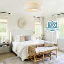 20" Boho Fandelier Ceiling Fan with Light Flush Mount, Low Profile Ceiling Fans with Lights and Remote Control, Enclosed Caged Ceiling Fan for Bedroom,Living Room,Kitchen,Foyer (6 Speeds,Timing)