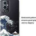 Unov Case Designed for OnePlus 9 Pro 5G, Crystal Clear Phone Case with [Anti-Slip Embossed Pattern], Shockproof Slim Protective [Anti-Yellowing TPU] Back Cover, Great Wave