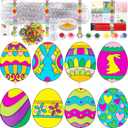 WorldBazaar Easter Egg Suncatcher Crafts for Kids 24 Sets April Bible Religious DIY Window Painting Art Suncatchers Decoration Easter Birthday Wedding Party Supplies