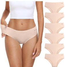 coskefy Women's Underwear Cotton Hipster Panties Low Rise Briefs Soft Strench Breathable Ladies Bikini Underwear 6 Pack Small