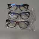 BLUEMOKY Blue Light Reading Glasses for Women 3 Pack Fashion Cat Eye Computer Glasses Bluelight Blocking Reader (Red/Blue/Black)