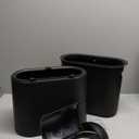 10 Liter Plastic Trash Can with Press Top Lid for Bathroom,Black 2.6 Gallon Dog Proof Garbage Can,Narrow Toilet Waste Basket and Covered Wastebasket for Room Bedroom Kitchen,Office and Dorm,Pack of 1