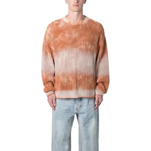 mnml Men's Tie Dye Open Knit Sweater (3X-Large, Orange)