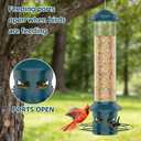 Metal Squirrel Proof Bird Feeders for Outdoors Hanging 4.0 LB Large Capacity,Easily Beat Squirrels,Easy to Clean and Fill,Waterproof,Attracting Finch,Cardinal,Chickadee and More