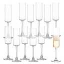 UMEIED Champagne Flutes, 6oz Edge Champagne Glasses Set of 12 with Long Stem - Sparkling Wine Glasses & Elegant Gift for Home, Wedding, Anniversary, Party, Birthday, Clear