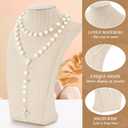 Kigley 3 Pcs Linen Jewelry Display Bust Necklace Display Stand Necklace Mannequin Holder for Jewelry Selling Trade Shows
