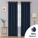 Deconovo Blackout Curtain Room Darkening Panel for Bedroom or Living Room Grommet Thermal Insulated Lighting Reduce Drape 52 x 95 Inch Navy Blue 1 Panel