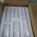 36 Pack Ivory Pillar Candles + 36 Pack Vertical Ribbed Clear Glass Cylinder Holders, Hurricane Candle Shades for Wedding, Home, Party Table Centerpieces Decor