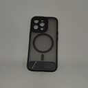 Magnetic Compatible with iPhone 13 Pro Case, [Built-in Invisible Kickstand][Compatible with MagSafe] Translucent Matte Phone Case for iPhone 13 Pro 6.1", Black