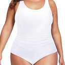 Daci Women Plus Size One Piece Swimsuit Athletic Tummy Control Ruched Bathing Suit with U-Back, Size XL