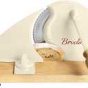 Manual Bread Slicer for Homemade Sourdough Bread, Adjustable Thickness&Evenly Slicing, Hand Crank Bread Slicer with Scale Line and Suction Cup, Serrated Blade Design, Patent (Cream)