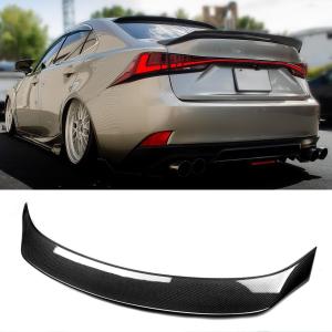 Spoiler Fits 2014–2020 Lexus IS200t IS250 IS300 IS350, Carbon Fiber Look | for Sedan, Rear Duckbill Trunk Tail Wing Lip 