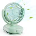 Momcozy Portable Stroller Fan with Clip | 4-Speed Mini-Fan for Carrier | Personal Fans Ultra Light 0.26lb | Gaps 4.5mm | Handheld Cooling | Rechargeable Rotate for Diaper Backpack/Table