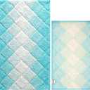 Cotton Albany Bathmat Rug Set of 2, 21x32/17x24 Inches - Aqua Turq, Anti Slip Quick Water Absorbent Wahable Bathtub Floor Mats Ideal for Bathroom, Toilet, Spa | Soft Fast Dry Luxury Bath Mat for Hotel