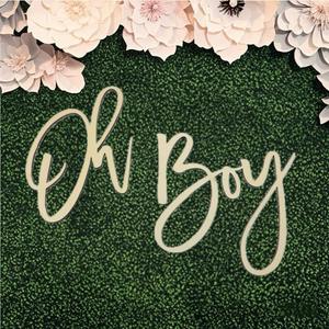 Oh Boy Sign for Backdrop - Wooden Cutout Oh Boy Letters Sign for Baby Shower Banner Background Decor 1st Birthday Baby Announcements Gender Reveal Party Decoration Backdrop Wall Photo Prop