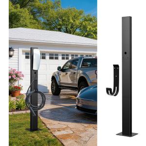 Outdoor EV Charger Pedestal for Tesla & J1772 Charger,Heavy Duty,Corrosion Resistant,Stable,Compact,Easy to Install