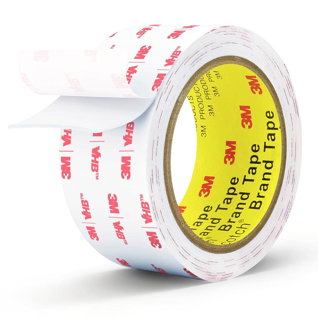 2in X 9.85ft Double Sided Tape Heavy Duty , Removable Mounting Tape for Wall, White Sticky Foam Tape, Picture Hanging Strips & Poster Hanger , Waterproof Adhesive Strips, Carpet Tape & Rug Gripper