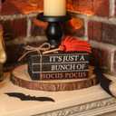 Halloween Wood Book Stack, Hocus Pocus Mini Faux Books Bundle, Halloween Tiered Tray Decor for Home Table Mantle Shelf