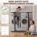 Mumeasy 36" Extra Tall Baby Gate for Stairs and Doorways, 26-40" Auto Close Dog Gate Indoor, Easy Install Pressure Mounted Pet Gate, Safety Baby Gates with Door for Child and Pets