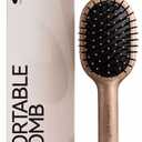 Creative Art Travel Brush for Women & Kids, Mini Hair Brush for Hair Detangling Wet or Dry, Travel Hair Brush with Soft Bristles, Smoothing Hair Brush, Built-in Cleaner, Pull from Handle Bottom