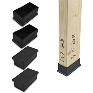 2x4 Wood Post End Cap - 4Pcs Fit 1.57x 3.15Post caps (1-1/2" x 3-1/7") PVC Floor Protector,Waterproof and Anti-Friction,Suitable for Table Legs, Chair Legs, armrests and Other Wood