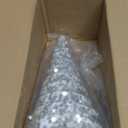 6 Pcs 12" 10" 6" Christmas Velvet Cone Tree Decoration White Silver Glitter Christmas Table Decor Xmas Snowy Farmhouse Trees Tiered Tray Ornament for Home Holiday Tabletop Tree Centerpiece Decor