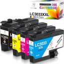 Miss Deer LC3033 BK/C/M/Y Ink Cartridges, Upgraded Compatible Replacement for Brother LC 3033 XXL LC3033XXL LC3033BK LC3035XXL LC3035 High Yield for MFC-J995DW MFC-J805DW MFC-J815DW Printer 4-Pack
