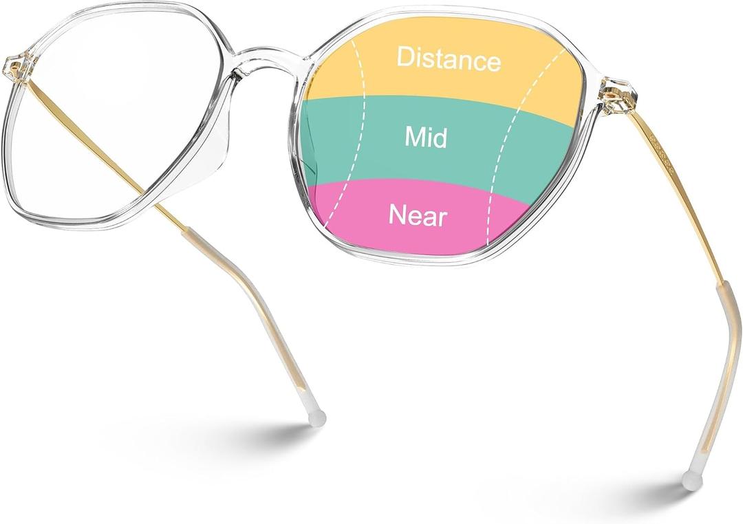 VISOONE Lightweight Progressive Multifocal Anti-Fog Reading Glasses TR90 with Blue Light Blocking Stylish Women Men RANE, +2,50