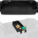 Double Sided Stroller Tray Fits for Wonderfold Wagon- Kids Snacks & Activities - Faux Leather Sides for Eating - 4 Cup Holders-W4 accessories, Easy to Use and Clean, Play On the Go (W4 Series)