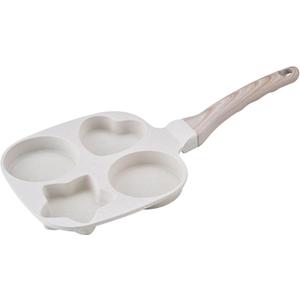 4-Cup Nonstick Omelette Skillet Egg Frying Pan, Healthy Breakfast Pancake Pan for Pancake, Hamburger, Bacon, Easy to Clean, Detachable Bakelite HandleSuitable for Gas Stove & Induction Cookware (1)