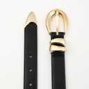 RISANTRY Leather Belt for Women Stylish Design with Gold Buckle Ladies Black Belt Perfect for Jeans Dresses (Black)
