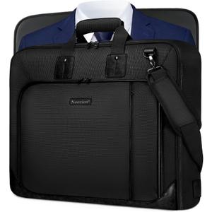 Noozion Garment Bag for Travel, Large Carry On Suit Bag for Business Up to 3 Suits, Wrinkle Free Garment Bag for Hanging Clothes with Shoulder Strap, Laptop Compartment, and Wet-Dry Pocket, Large