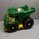 MEGA BLOKS John Deere Toddler Building Blocks Toy Set, Dump Truck with 25 Pieces and Storage, 1 Figure, Green, Ages 1+ Years