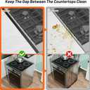 Stainless Steel Stove Gap Covers (2PCS),Stove Gap Filler,Range Trim Kit,Stove Guard for Kitchen Oven Gap Between Stovetop and Counter,Easy Clean Heat Resistant,Adjustable Length 13.8'' to 27.5'',Black