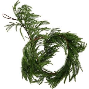 Realistic Pine Needle Garland Faux Evergreen Vine Plastic Christmas Holiday Wall Decor for Party Seasonal Festive Decoration