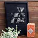 Skinny Felt Board Letters Only Set NO BOARD INCLUDED, Rae Inspired Font Farmhouse Decor Accessory, 2 Inch White Plastic Letters Numbers Symbols For Changeable Felt Letter Board Message Bulletin
