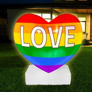 ShinyRelief Rainbow Pride Inflatables Outdoor Decorations 5 ft LGBTQ Gay Pride Love Rainbow Yard Decorations with LED Lighted Blow up Yard Lawn Community Decoration for LGBTQ Lesbian Gay Transgender