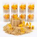 8 Set/ 24 Pcs Construction Party Favors Sensory Play Toy Kits Gift for Kids Boys Construction Birthday Party Supplies Magic Sensory Sand with 8 Pet Plastic Jar 8 Worker Figures