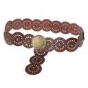 Dazzleimart Wide Disc Belt (Red Brown, 145-150cm/57.1-59.1'')