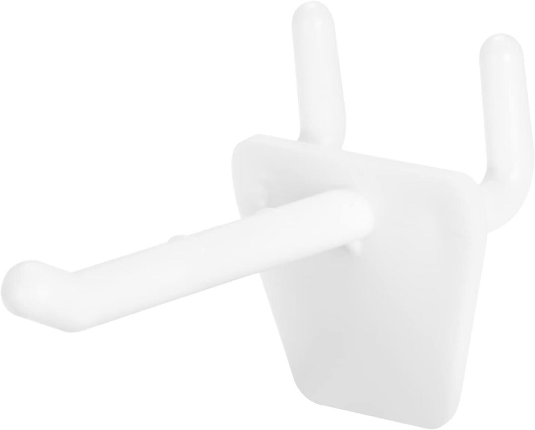 MECCANIXITY Plastic Pegboard Hooks 2 Inch Fits 1/4" or 1/8" Pegboards for Store Garage Office, Pack of 20
