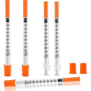 100 Pack 1ml Disposable Syringe, 27G 1cc 1/2 Inch (13mm) Lab Supplies Syringes, Individually Wrapped