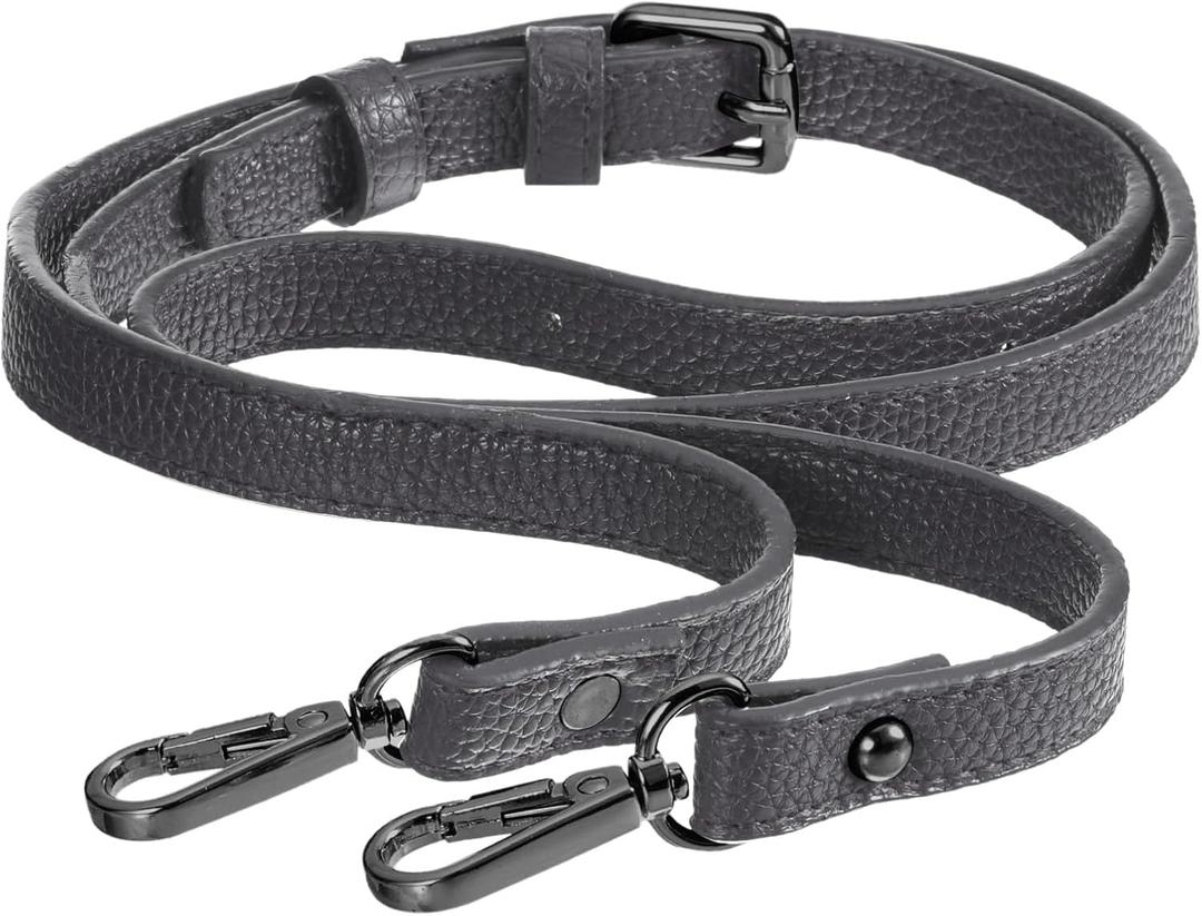 uxcell Purse Strap, Crossbody Strap Leather Adjustable Replacement Shoulder Strap for Women's Crossbody Handbags Bag, 0.6" Wide, 41-51" Long (Grey)