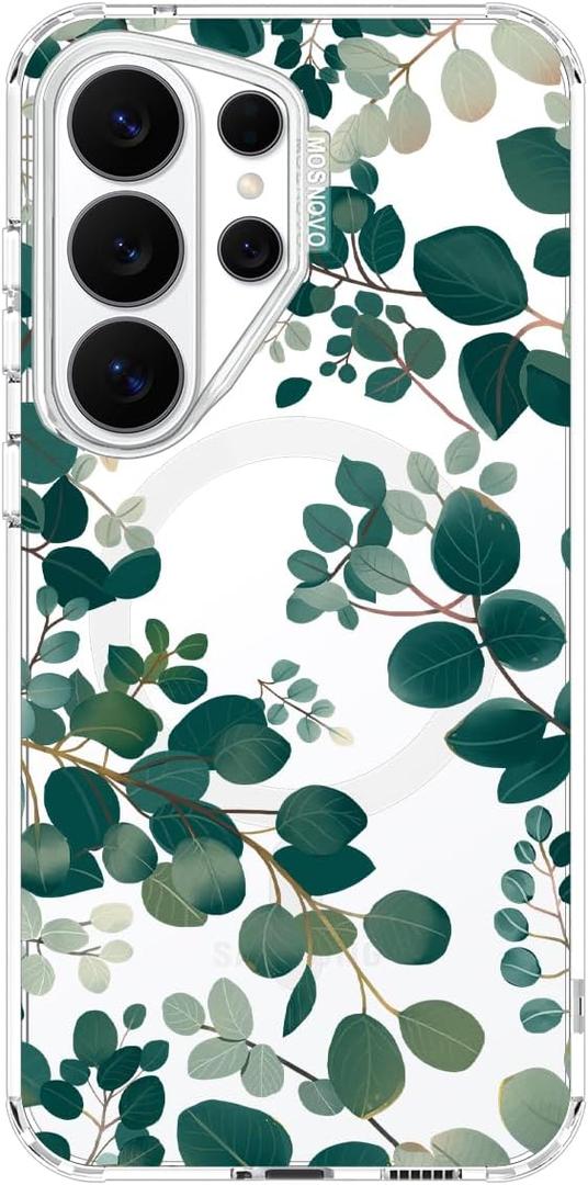 MOSNOVO for Samsung Galaxy S26 Ultra Clear Case, Fit for MagSafe, 6.6ft Military-Grade Shockproof Magnetic Protective Phone Cover,Eucalyptus