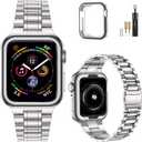 MioHHR Stainless Steel Bands for Apple Watch 45mm 44mm 42mm(Series 3/ 2/ 1)