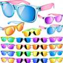 GIFTINBOX 16 Pack Kids Sunglasses Bulk Party Favor, Neon Sunglasses for Boys Girls Goody Bag Stuffers, Beach Pool Birthday Party Favors for Kids 3-8