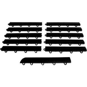 Big Floors Female Transition Edge Kit, Durable Interlocking Modular Garage Floor Edging, Compatible with RaceDeck, GarageTrac and GarageDeck Products, (11 Piece), Black