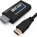 PORTHOLIC Wii to HDMI Converter 1080P for Full HD Device, Wii HDMI Adapter with 3.5mm Audio Jack&HDMI Output Compatible with Wii, Wii U, HDTV, Monitor-Supports Wii Display Modes 720P (Black)