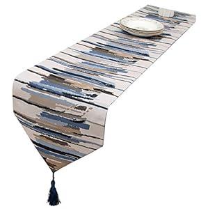 HoliSelear Multi-Size Colorful Leaf Table Runner Fall 13 x 72 Inch for Farmhouse Long Side Desk Tall Kitchen Tea/Coffee Table Dining Room Decoration Party Dresser Thanksgiving Christmas Blue : Home & Kitchen